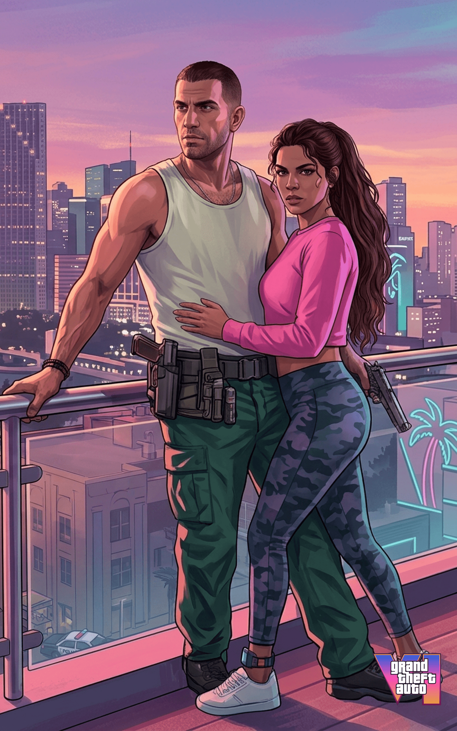GTA 6 4K Tablet Wallpaper — Vice City