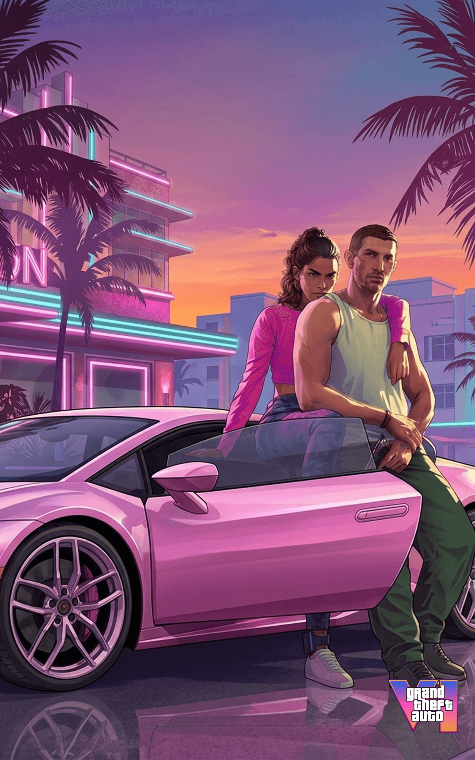 Jason & Lucia GTA 6 Tablet Wallpaper