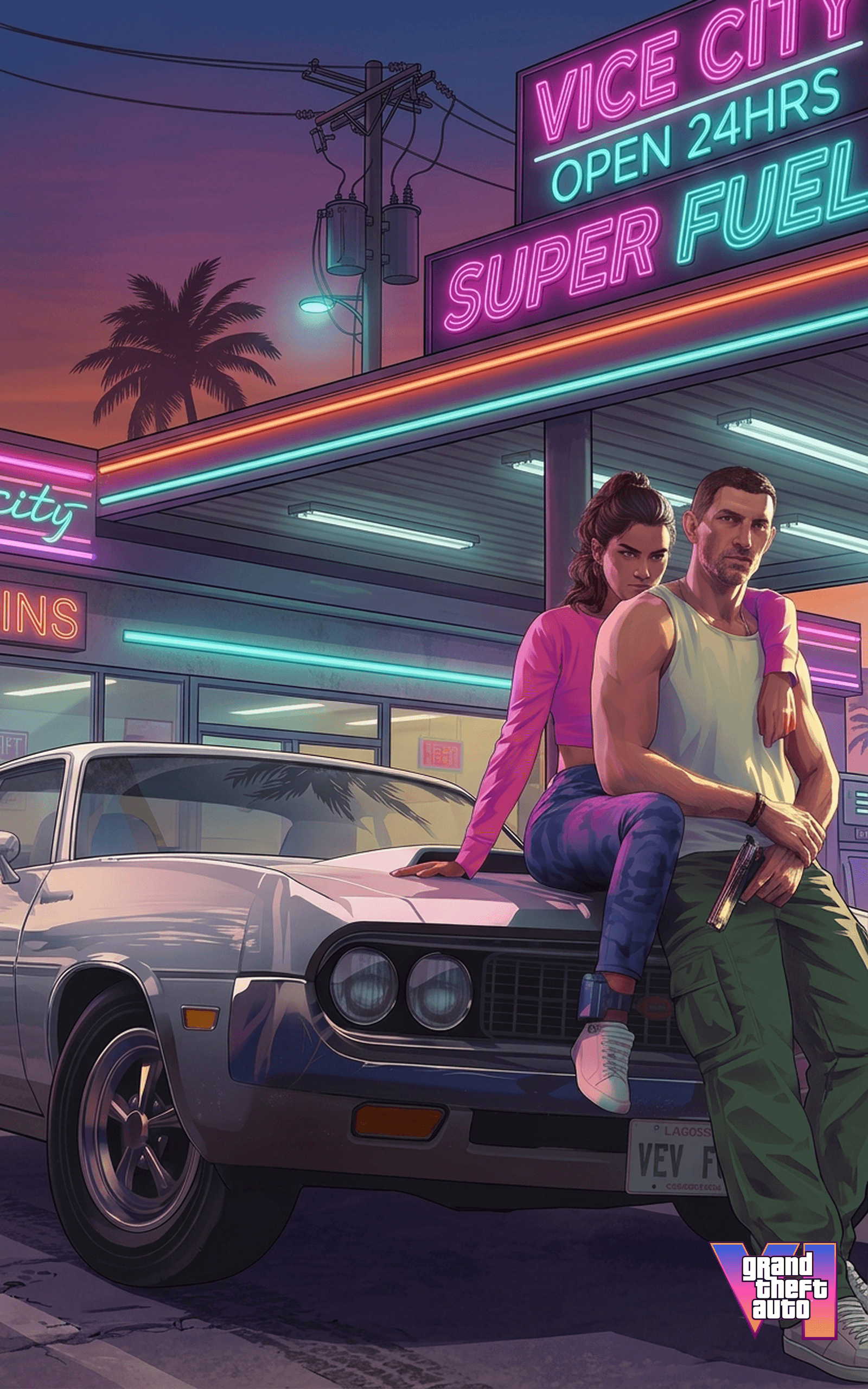 Jason & Lucia GTA 6 Tablet Wallpaper