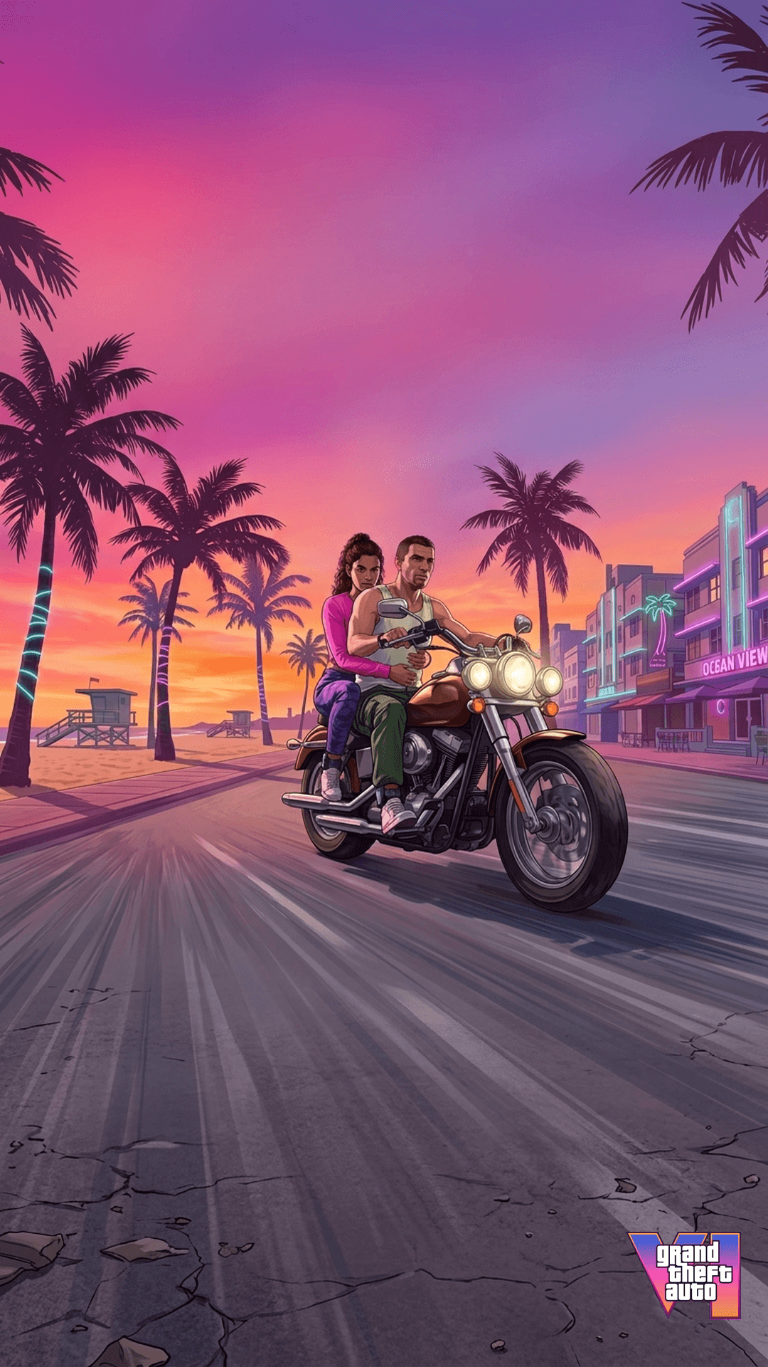 Neon Vice City GTA 6 Phone Wallpaper
