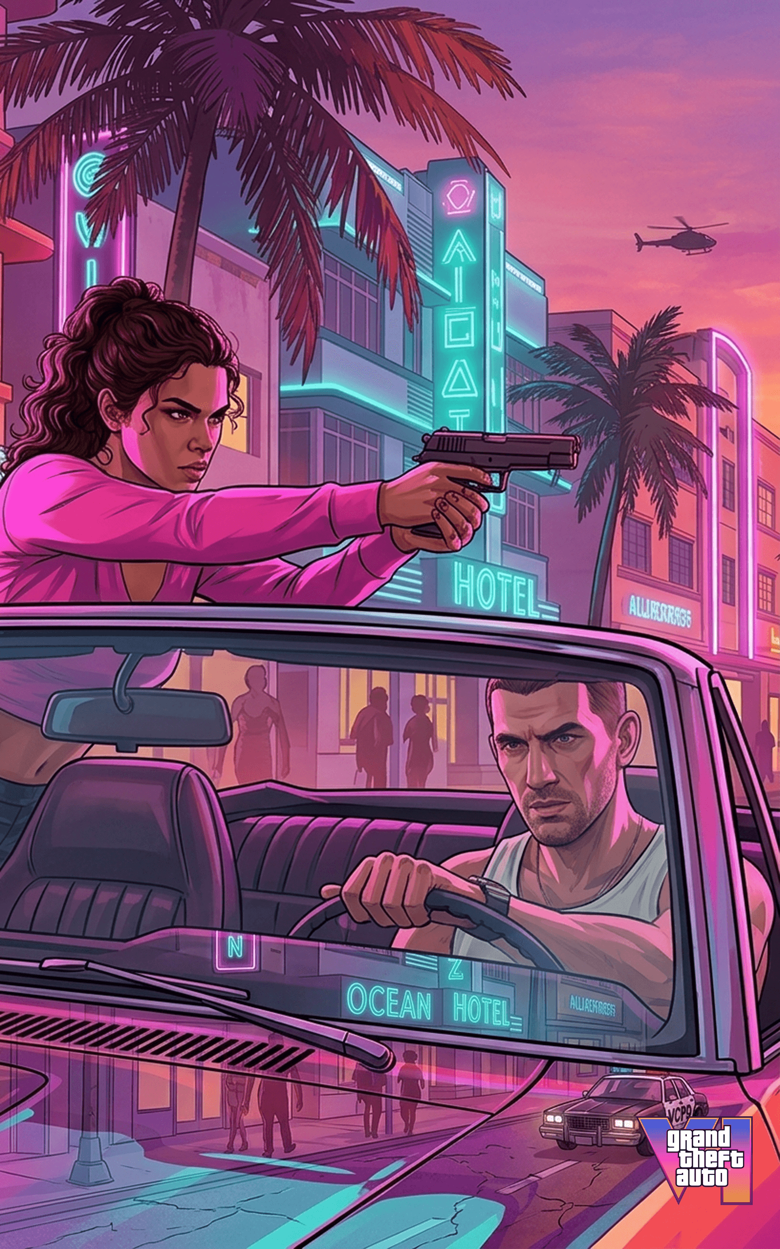 Neon Vice City GTA 6 Tablet Wallpaper
