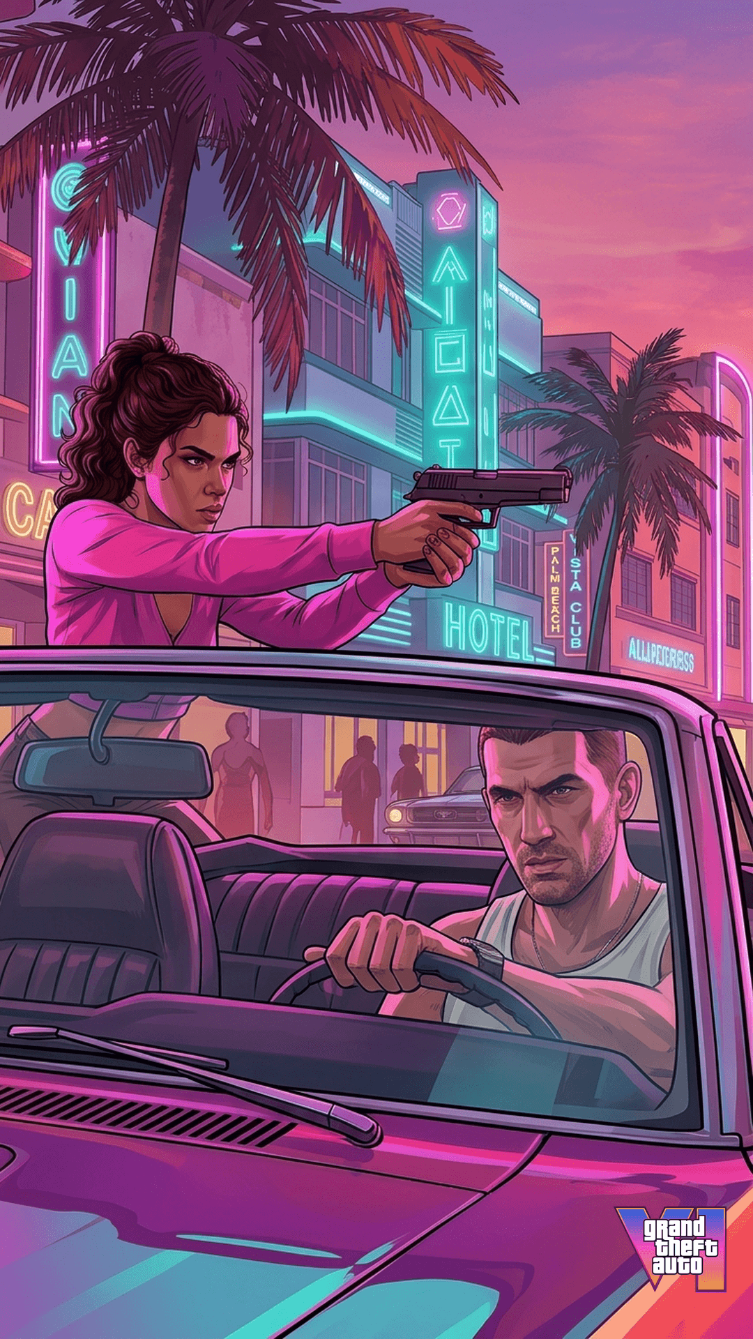 Vice City GTA 6 Phone Wallpaper 4K