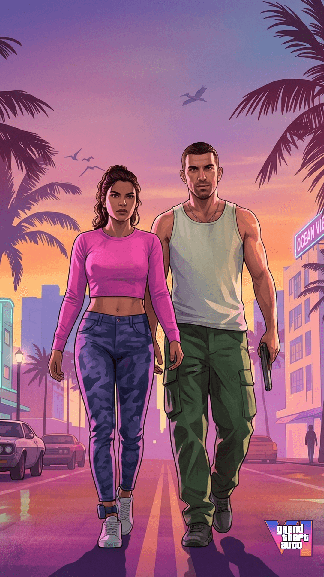 Vice City GTA 6 Phone Wallpaper 4K